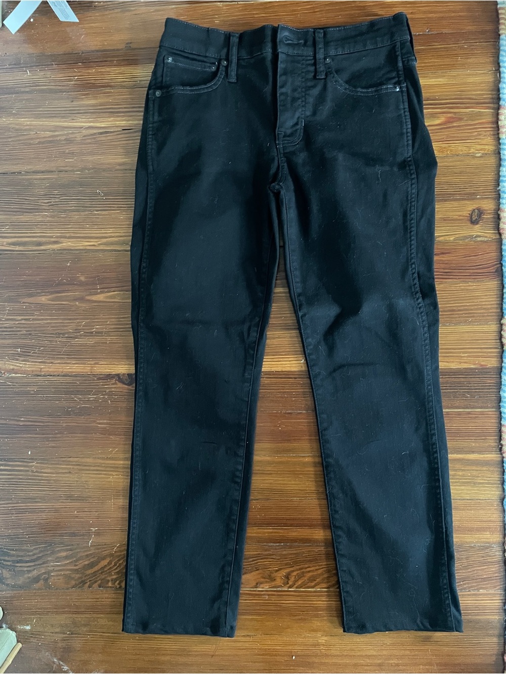 J. Crew Black Straight-Leg Jeans Size 27 LIKE NEW